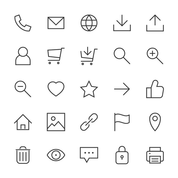 Most used webdesign icons, ui set - ベクター画像