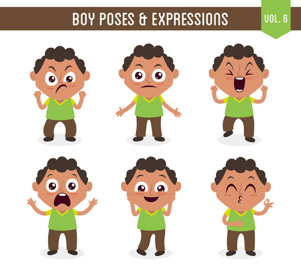 Αγόρι πόζες και εκφράσεις (Vol. 6 / 8) - Διάνυσμα, εικόνα