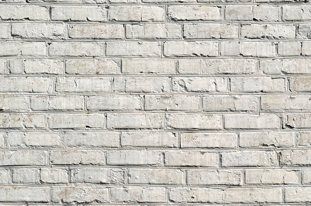Texture of a brick wall painted with white paint. - Φωτογραφία, εικόνα