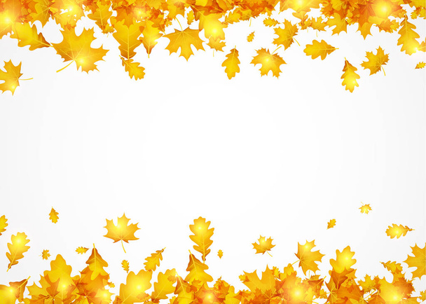 Autumn background with golden leaves - Vector, Image