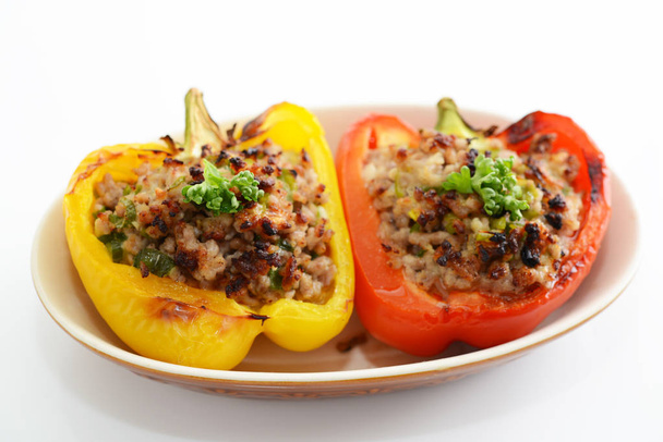 gevulde pepers met aardappelpuree - Foto, afbeelding