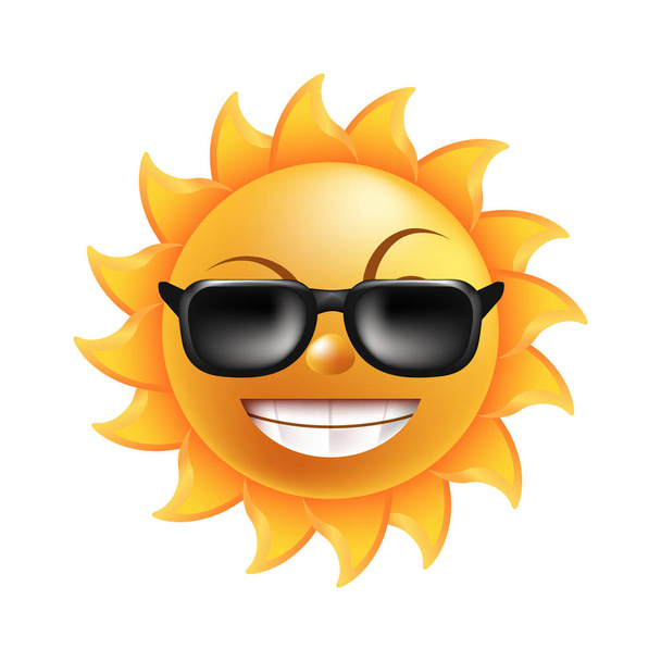 Sun with funny face   - Vettoriali, immagini