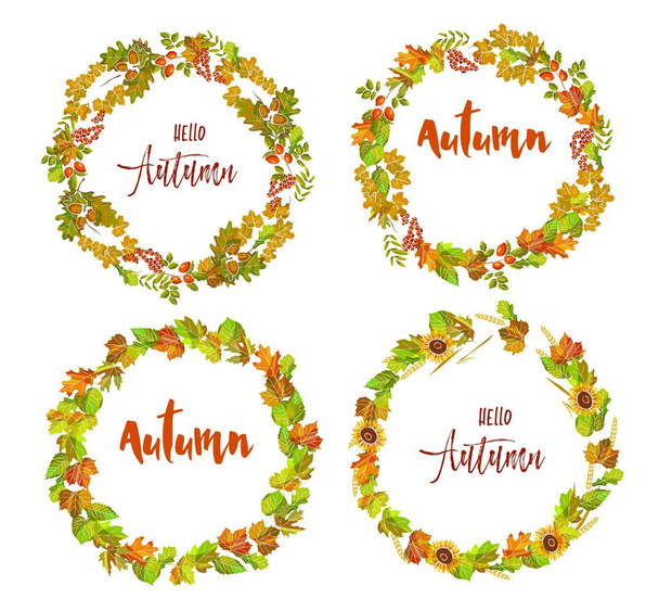 Hello autumn emblems  - Vektori, kuva