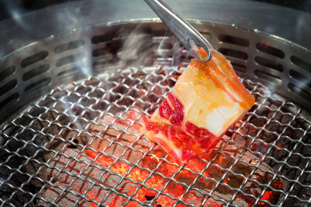 Yakiniku - Японское барбекю на горячей Chacoal печи - Фото, изображение