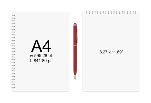 Notepad and pen - Vector, Image