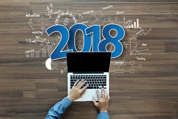 2018 new year business success - Foto, afbeelding