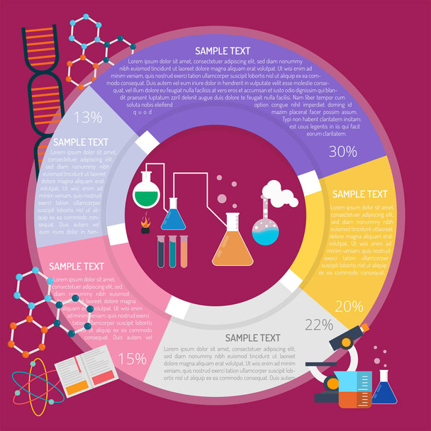 kémia laboratórium infographic - Vektor, kép