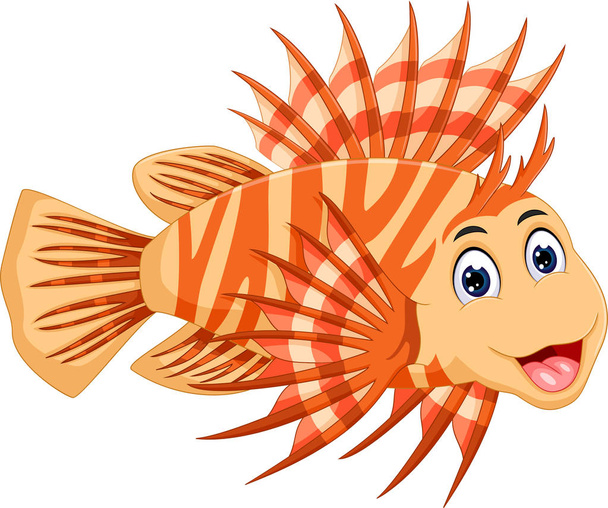 cute cartoon of lion fish - Vector, Image