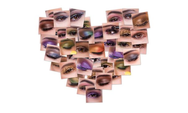Collage aus Nahaufnahmen von Augen-Make-up - Foto, Bild