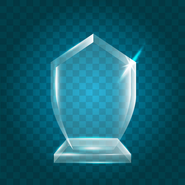 Transparent Shining Blank Vector Acrylic Crystal Glass Trophy Aw - Vecteur, image