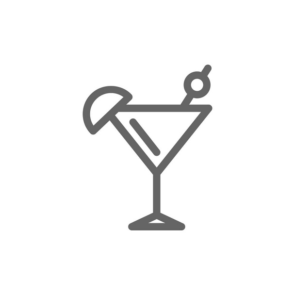 Simple icône de ligne de cocktail. Illustration vectorielle de symboles et de signes. Un AVC modifiable. Isolé sur fond blanc
 - Vecteur, image