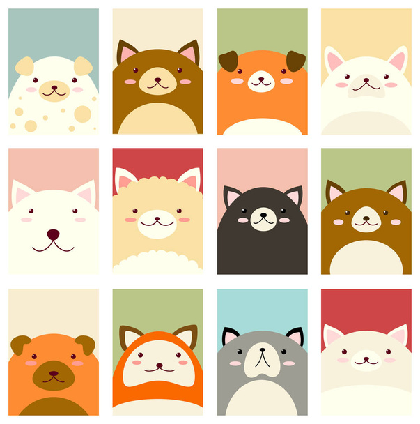 Set of banners with cute dogs - ベクター画像