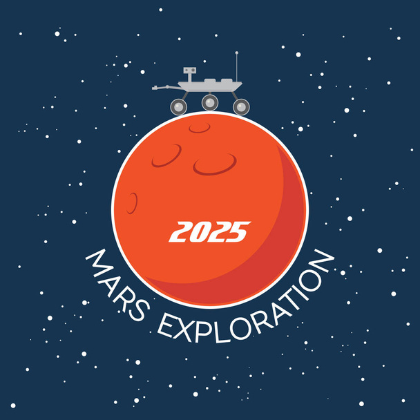 Affiche de dessin animé vectoriel Exploration Mars
 - Vecteur, image