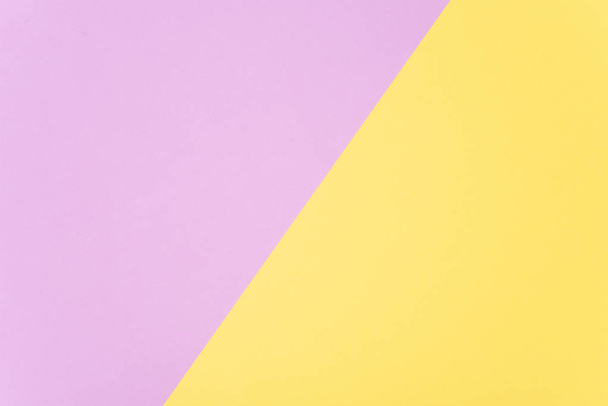 Flat lay, pink and yellow paper pastel colors for texture  - Photo, Image