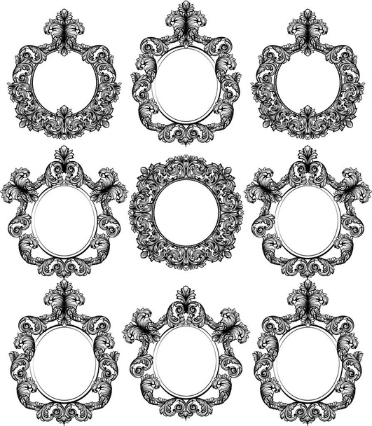 Set de decoración de marco barroco vintage. Ilustración detallada vector ornamento
 - Vector, imagen