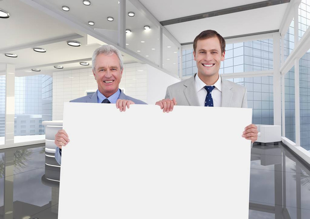 Business men holding blank card - Fotó, kép