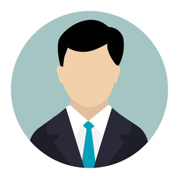 Εικονίδιο χρήστη, αρσενικό avatar στο business κοστούμι-διάνυσμα επίπεδη σχεδίαση - Διάνυσμα, εικόνα