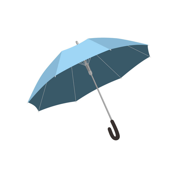 Paraguas abierto azul aislado
 - Vector, Imagen