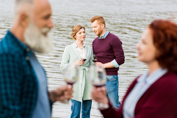 couple with glasses of wine - Photo, Image