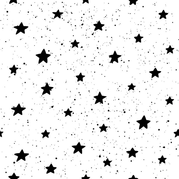 手描きのシームレスなパターンは、星し、はね。ベクトル図. - ベクター画像