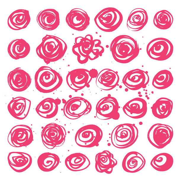 Set of hand painted roses. Vector illustration. - Vector, Imagen