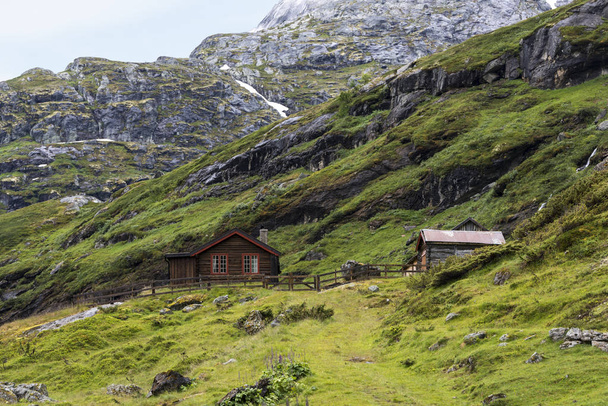 wooden house in nature area Jostedalsbreen - Foto, Imagem