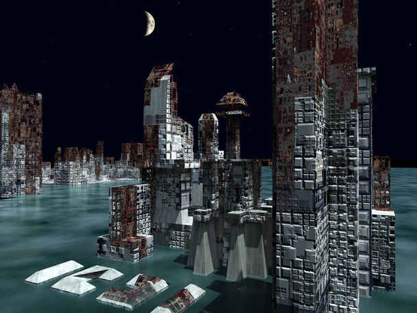 Armageddon w Nowym Jorku renderowania 3d - Zdjęcie, obraz
