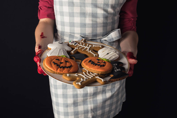 Dziewczyna z halloween cookies - Zdjęcie, obraz