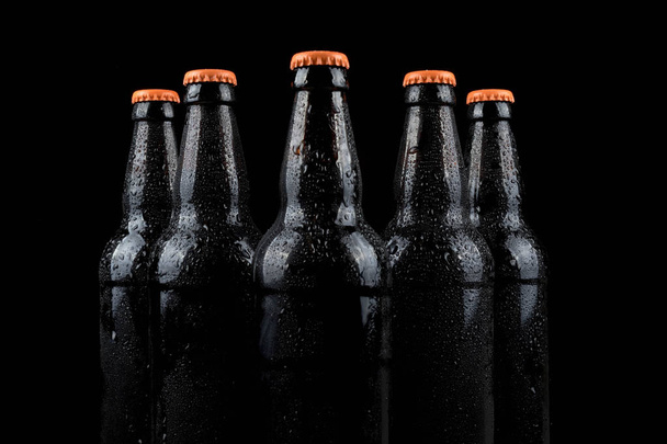 Water droplets on cold beer bottles - Photo, image