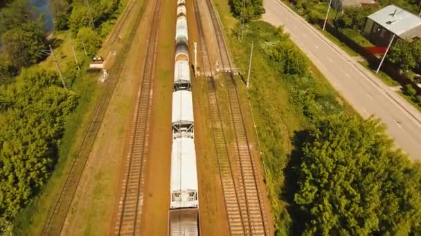 Freight train on the railway - Footage, Video