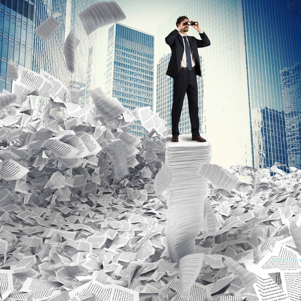 Man surrounded by paperwork  - Photo, Image