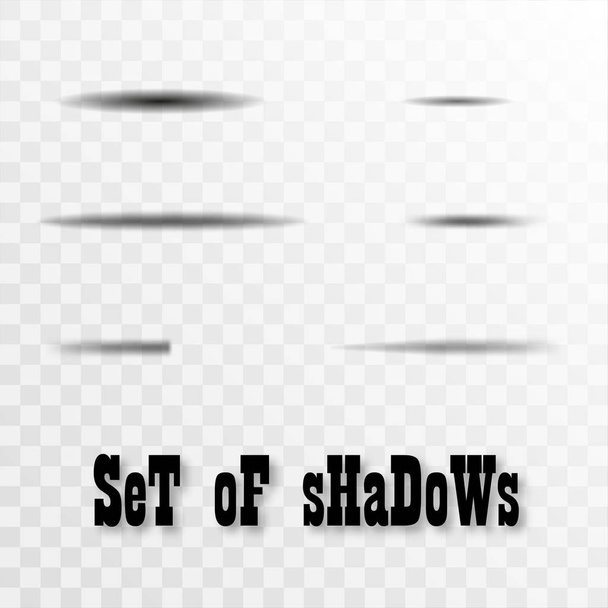 Set of transparent oval shadow with soft edges isolated. Vector illustration - Vector, Image