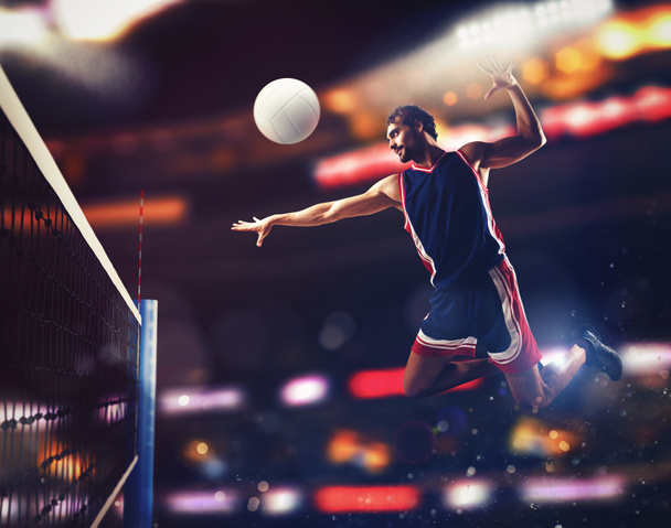 Volleyballerin springt  - Foto, Bild
