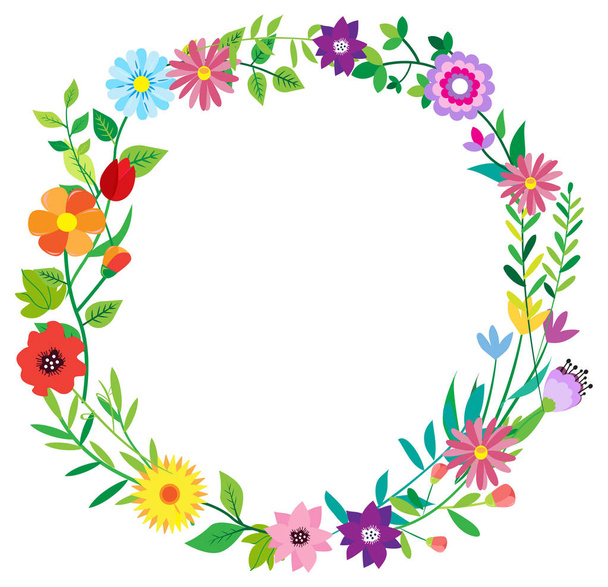 Spring template. Spring summer elements - flower, leaf. Spring background.  vector card. - Vector, Imagen