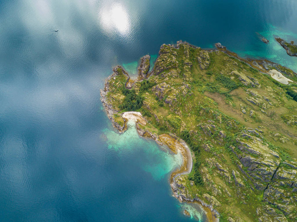 Légifelvételek hegyi táj, a norvég-tenger - Fotó, kép
