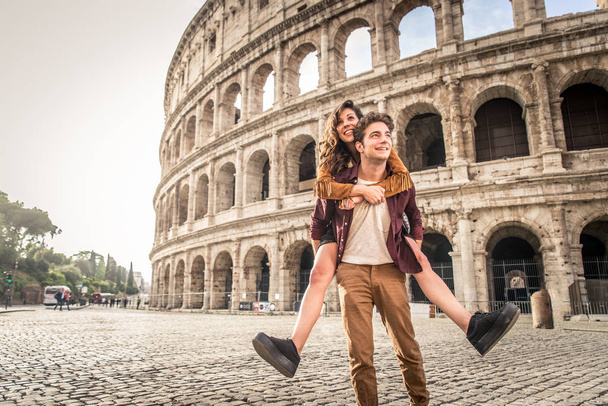 Couple at Colosseum, Rome - Photo, Image