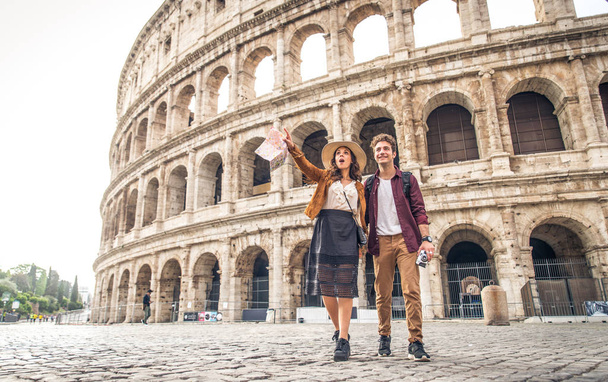 Couple at Colosseum, Rome - Photo, Image