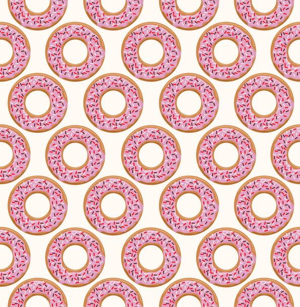 Vector seamless pattern with glazed donuts  - Vector, Image