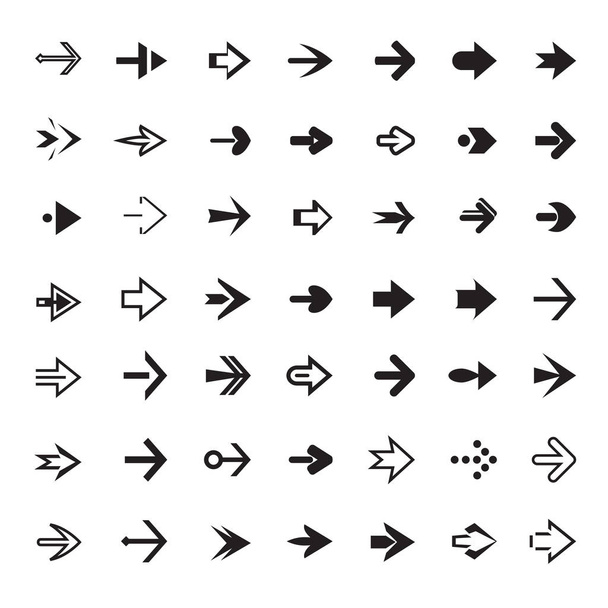 Set of black vector arrows - Vetor, Imagem
