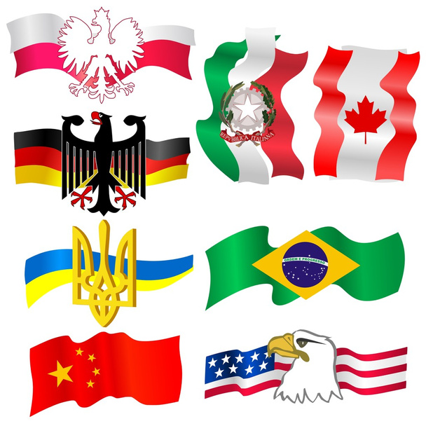 Collection of symbols of countries - Vektör, Görsel