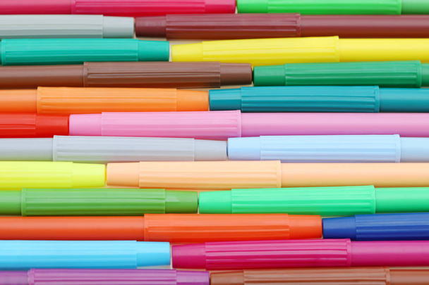 row of colorful felt pens - Photo, Image