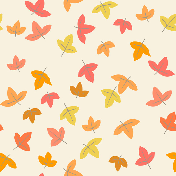 Seamless pattern with autumn leaves - Vector, imagen