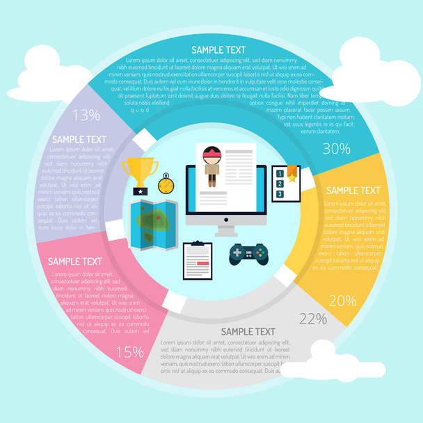 Infografik zum Spieldesign - Vektor, Bild