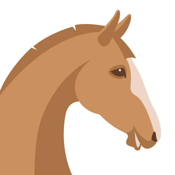 głowa konia wektor ilustracja stylu płaski profil  - Wektor, obraz