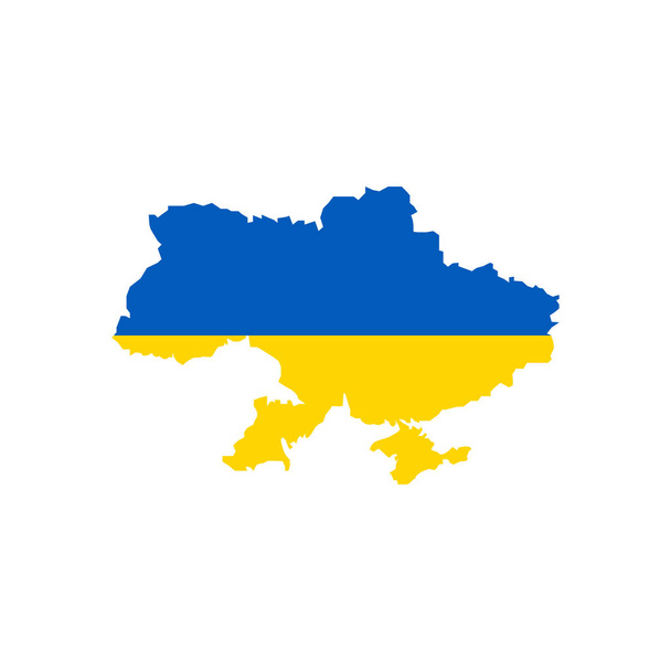 Ukraine flag and map - Vector, Image