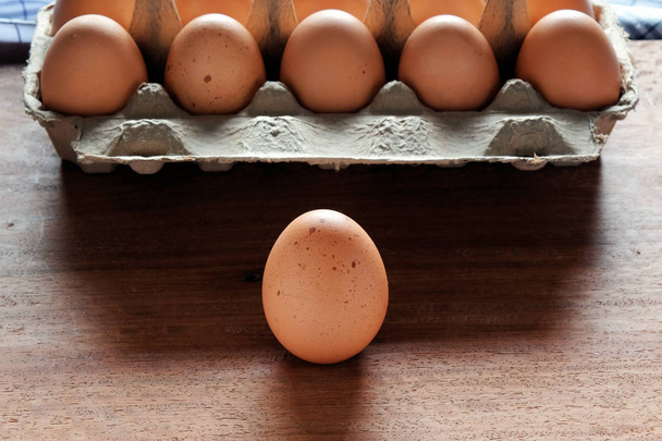 fresh and organic eggs from organic egg farm, healthy food - Foto, immagini