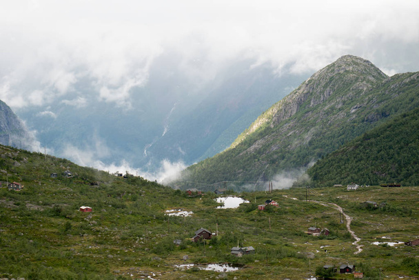 View near Trolltunga to Fjord and water Norway - Foto, Imagen