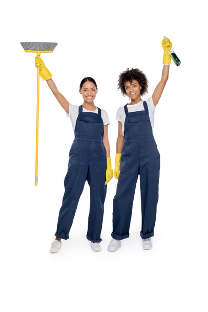 multiethnic cleaners in uniforms - Фото, изображение