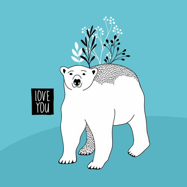 Cute polar bear  - Wektor, obraz