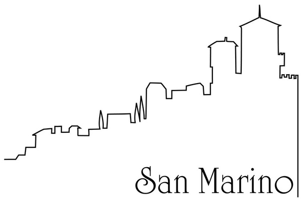 San Marino città una linea disegno sfondo
 - Vettoriali, immagini